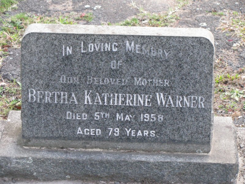 WARNER Bertha Katherine 1879-1958