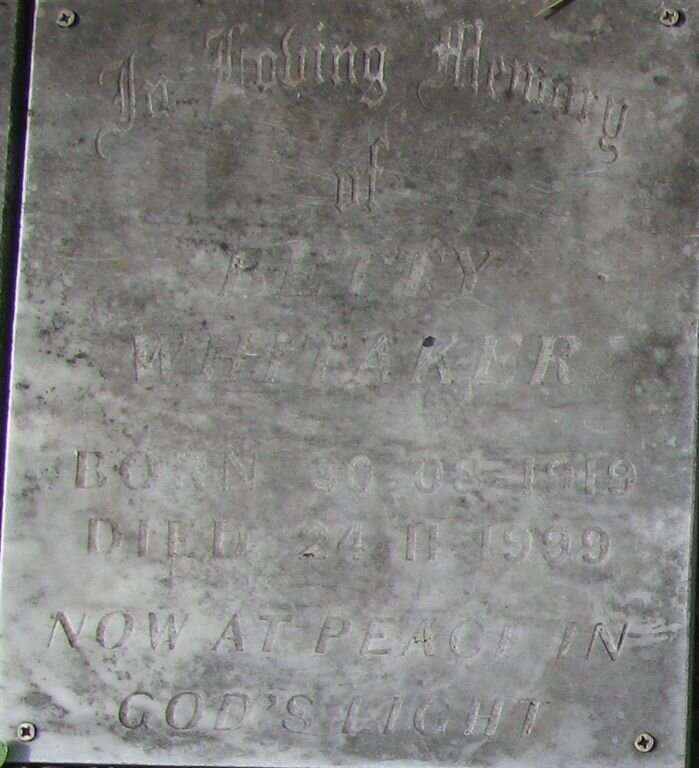 WHITTAKER Betty 1919-1999
