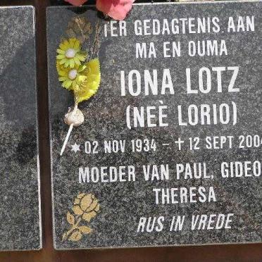 LOTZ Iona nee LORIO 1934-2004