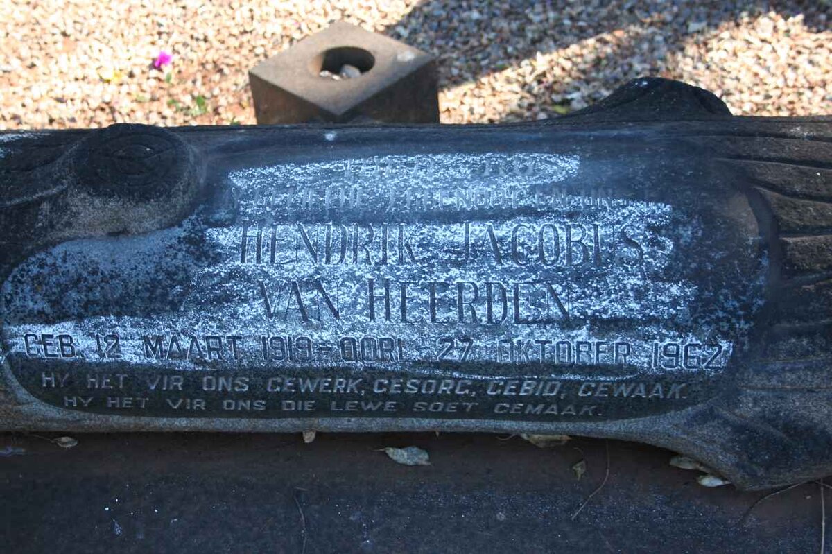 HEERDEN Hendrik Jacobus, van 1919-1962