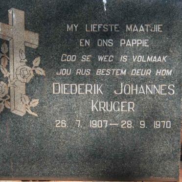 KRUGER Diederik Johannes 1907-1970 &amp; Francina Johanna 1917-1982