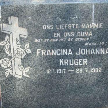 KRUGER Francina Johanna 1917-1982