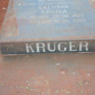 KRUGER Salomie Louisa 1925-2002