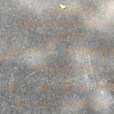 POTGIETER Johannes Andrisiena 1912-1965