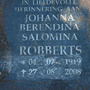 ROBBERTS Johanna Berendina Salomina 1919-2008