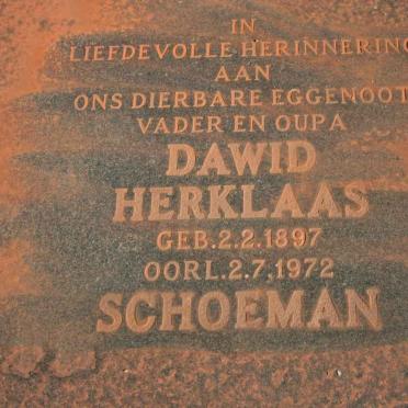 SCHOEMAN Dawid Herklaas 1897-1972
