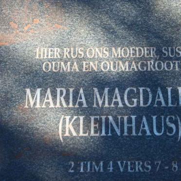 TERBLANCHE Maria Magdalena nee KLEINHAUS 1922-2003