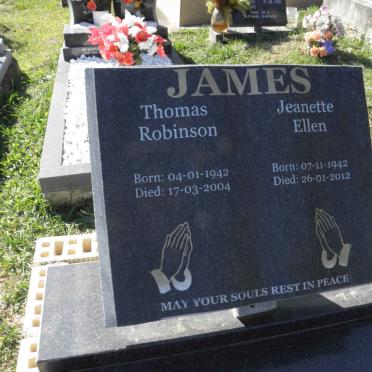 JAMES Thomas Robinson 1942-2004 &amp; Jeanette Ellen 1942-2012