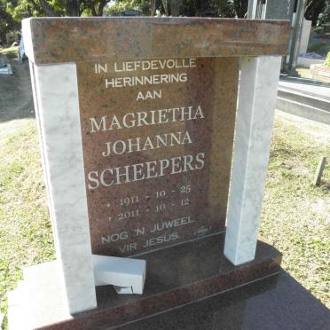 SCHEEPERS Magrietha Johanna 1911-2011