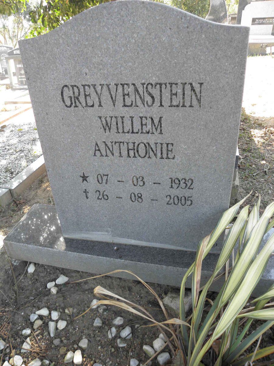 GREYVENSTEIN Willem Anthonie 1932-2005