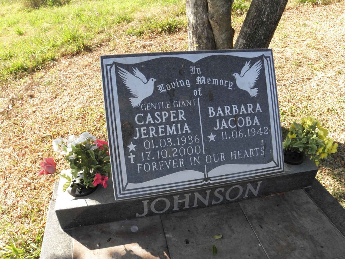 JOHNSON Casper Jeremia 1936-2000 &amp; Barbara Jacoba 1942-