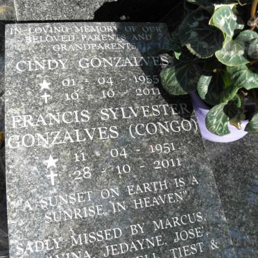 GONZALVES Francis Sylvester 1951-2011 &amp; Cindy 1955-2011