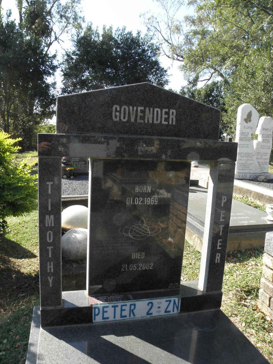 GOVENDER Timothy Peter 1969-2002