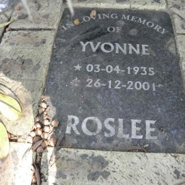ROSLEE Yvonne 1935-2001