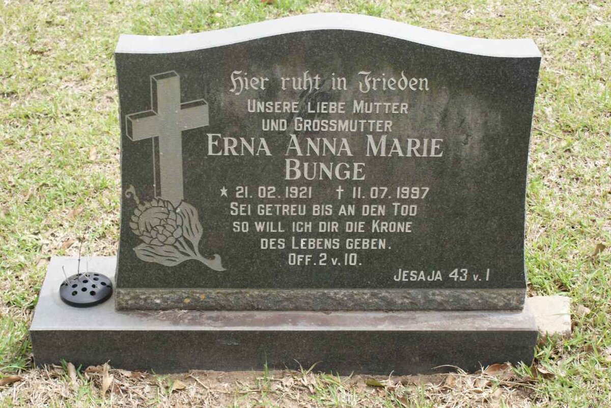 BUNGE Erna Anna Marie 1921-1997