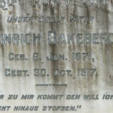 BAKEBERG J. Heinrich 1871-1917