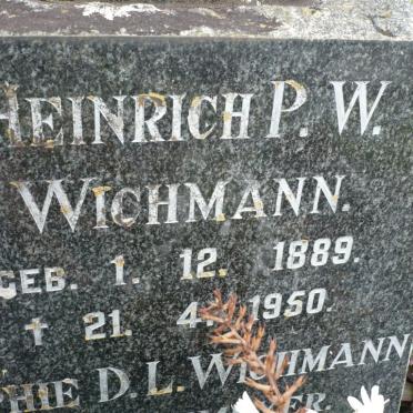 WICHMANN Heinrich P.W. 1889-1950 &amp; Sophie D.L. NIEMEYER 1891-1950