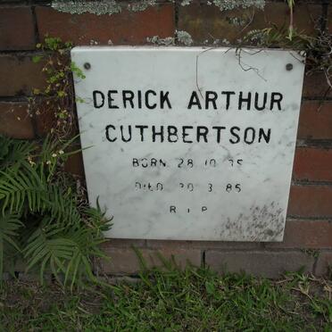 CUTHBERTSON Derick Arthur  -1985