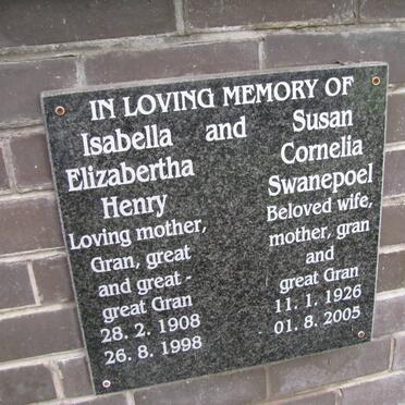 HENRY Isabella Elizabertha 1908-1998 :: SWANEPOEL Susan Cornelia 1926-2005