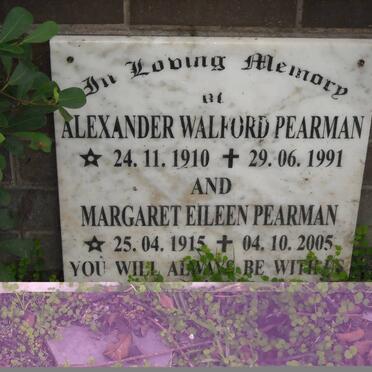 PEARMAN Alexander Walford 1910-1991 &amp; Margaret Eileen 1915-2005