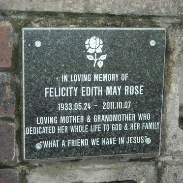 ROSE Felicity Edith May 1933-2011