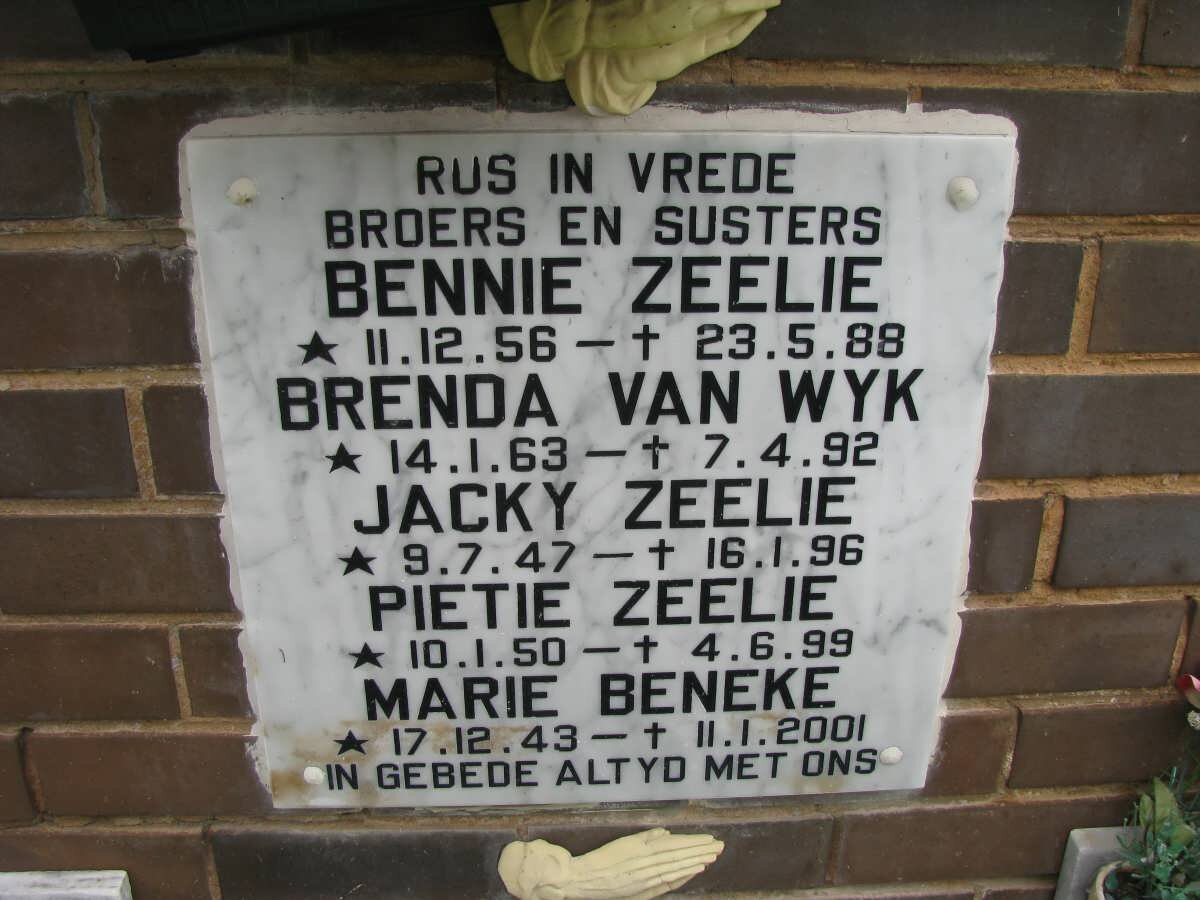 ZEELIE :: VAN WYK :: BENEKE