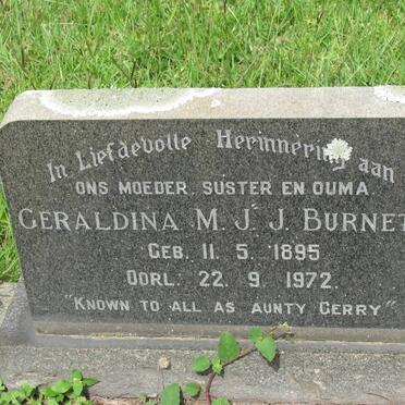 BURNETT Geraldina M.J.J. 1895-1972