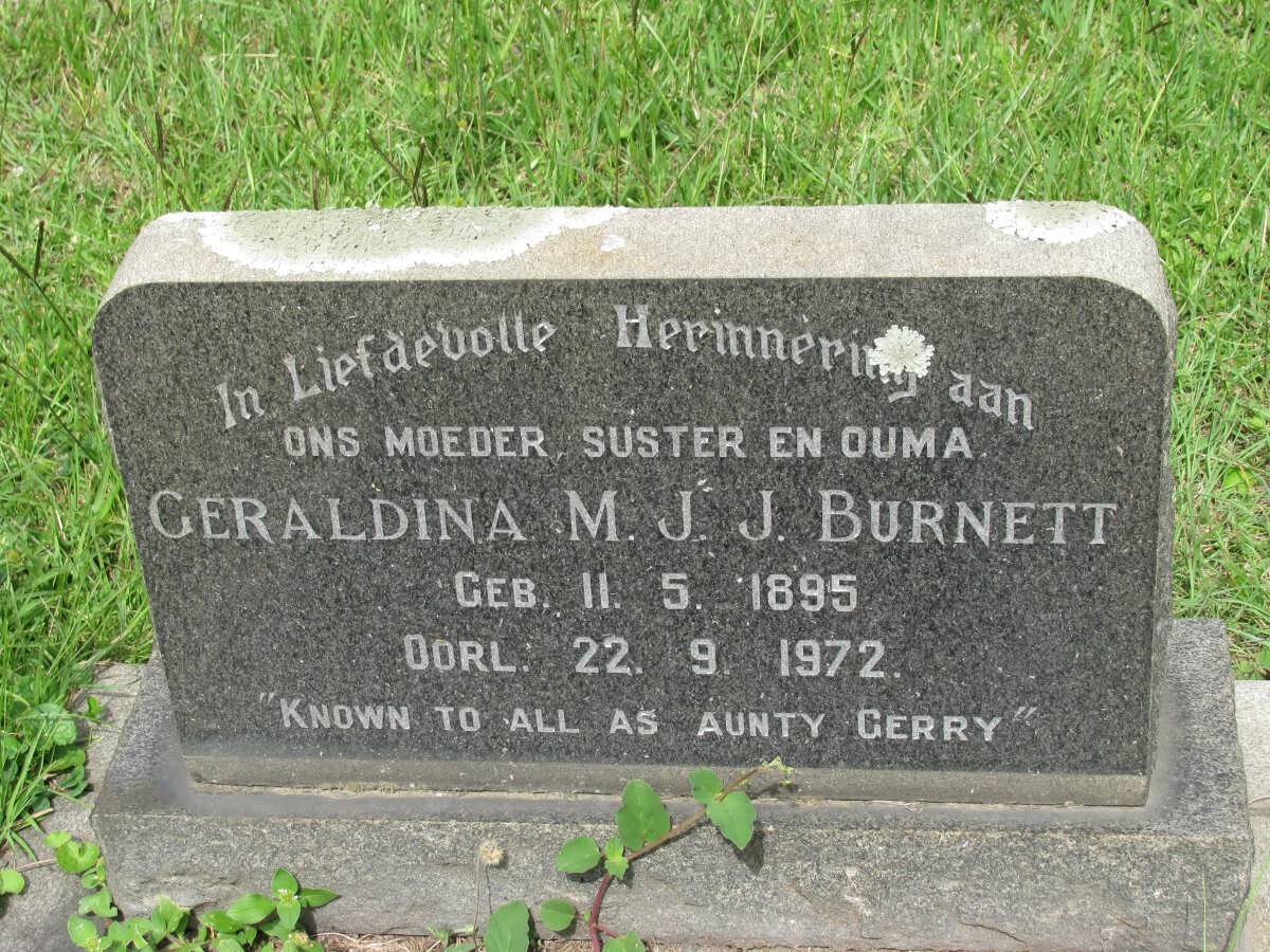 BURNETT Geraldina M.J.J. 1895-1972
