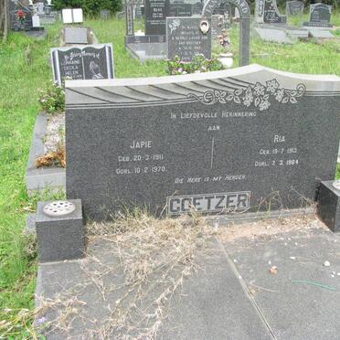 COETZER Japie 1911-1970 &amp; Ria 1913-1984