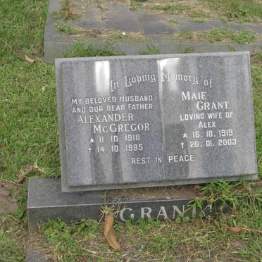 GRANT Alexander McGregor 1918-1985 &amp; Maie 1919-2003