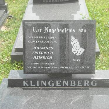 KLINGENBERG Johannes Friedrich Heinrich 1919-2002