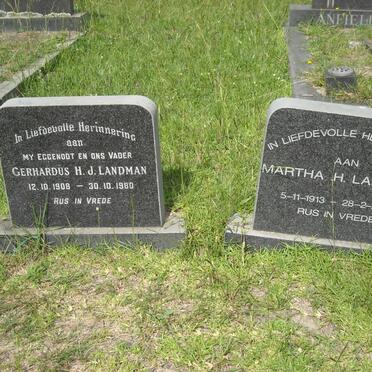LANDMAN Gerthardus H.J. 1908-1980 &amp; Martha H. 1913-2002