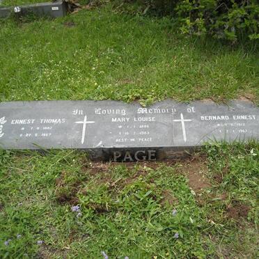 PAGE Ernest Thomas 1882-1967 &amp; Mary Louise 1886-1983 :: PAGE Bernard Ernest 1912-1962