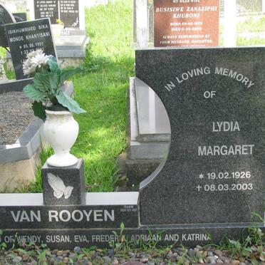 ROOYEN Frederik Reinard, van 1932-2003 &amp; Lydia Margaret 1926-2003