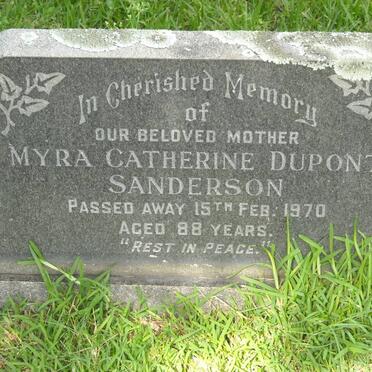 SANDERSON Myra Catherine Dupont -1970