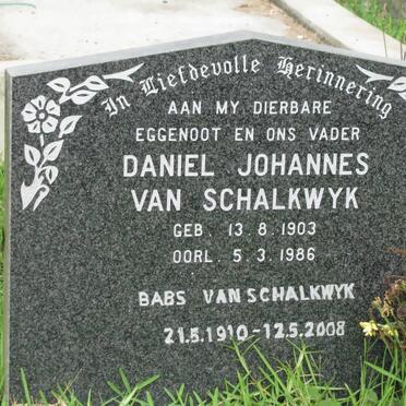 SCHALKWYK Daniel Johannes, van 1903-1986