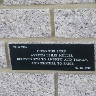 MULLER Ayrton Leslie 1996-1997