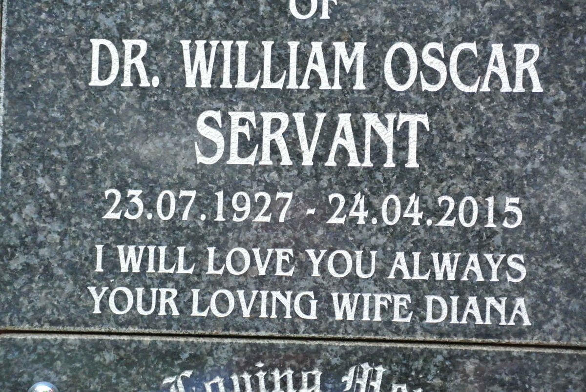 SERVANT William Oscar 1927-2015