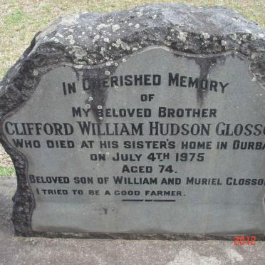 GLOSSOP Clifford William Hudson -1975
