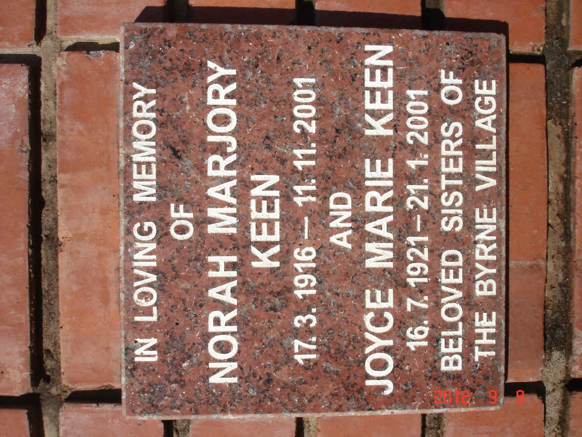 KEEN Norah Marjory 1916-2001 :: KEEN Joyce Marie 1921-2001