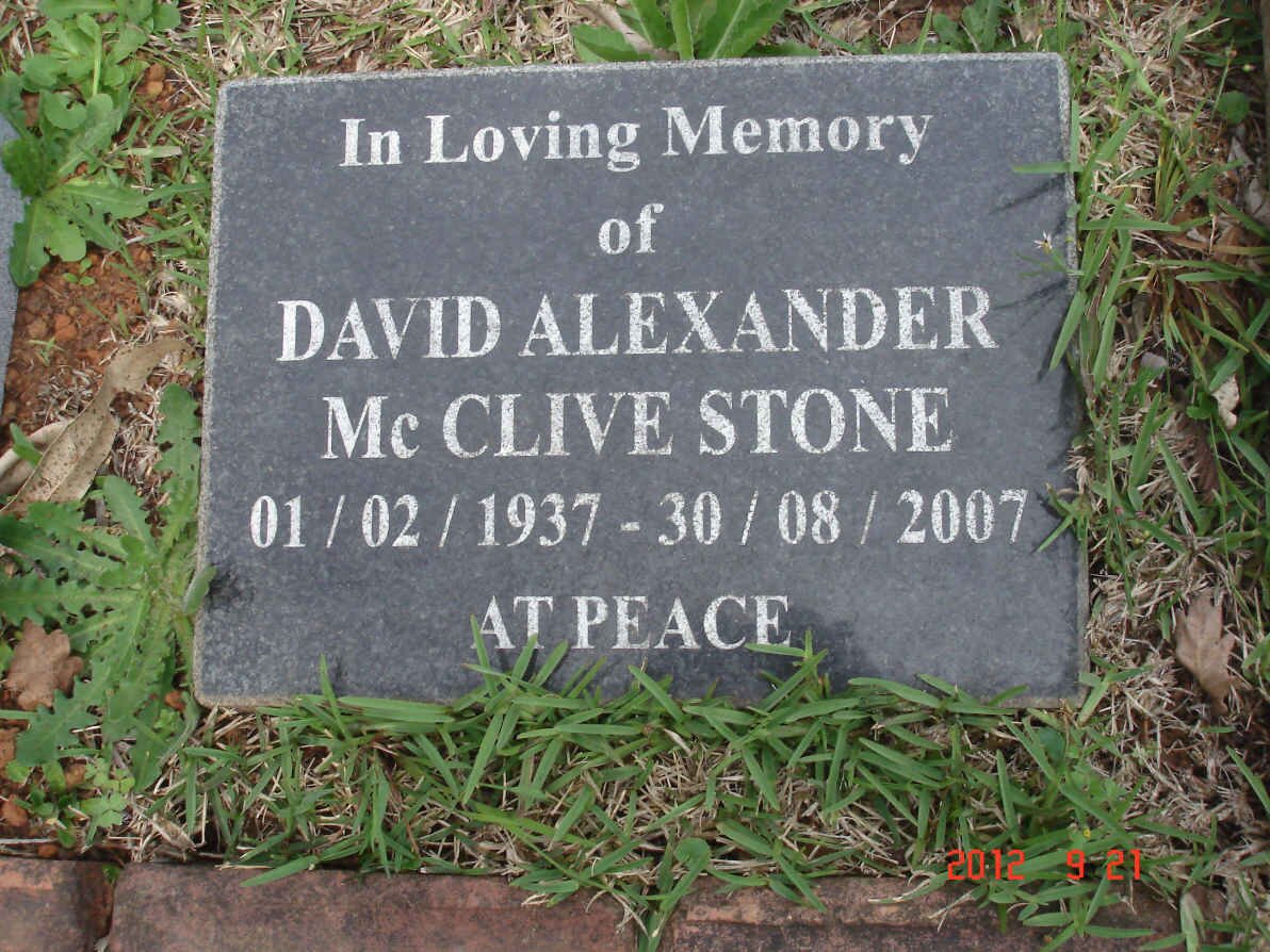 STONE David Alexander McClive 1937-2007
