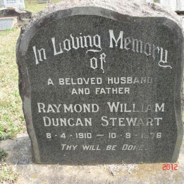 STEWART Raymond William Duncan 1910-1976 &amp; Mary Elizabeth 1924-2016 