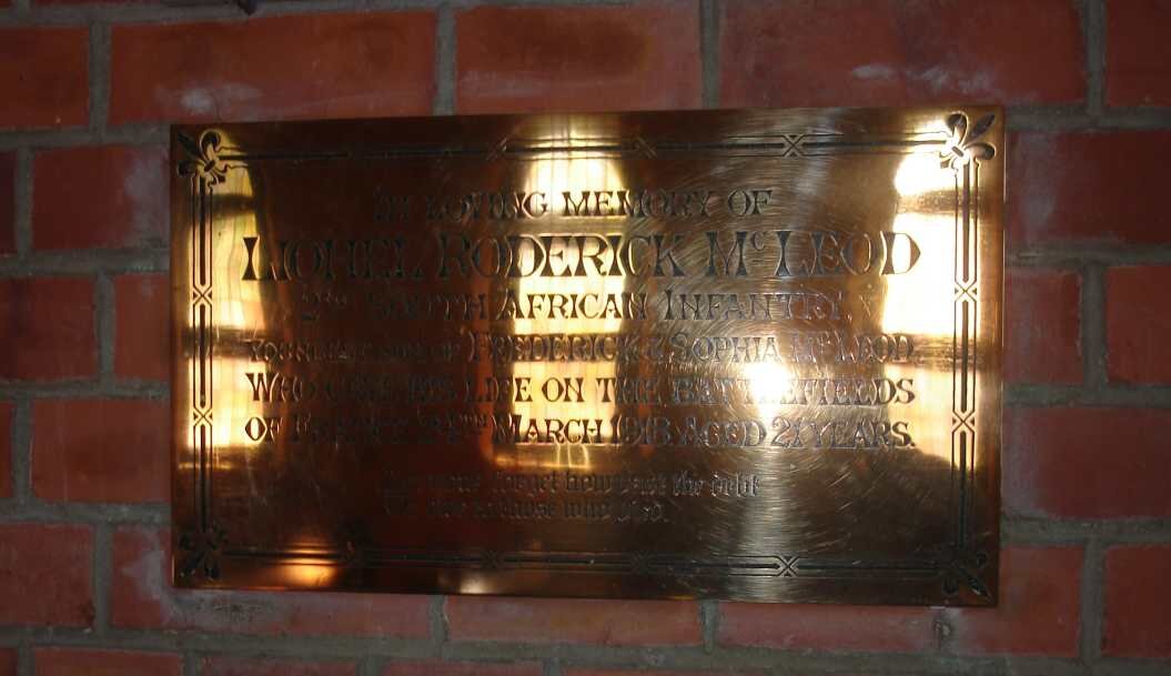 McLEOD Lionel Roderick -1918