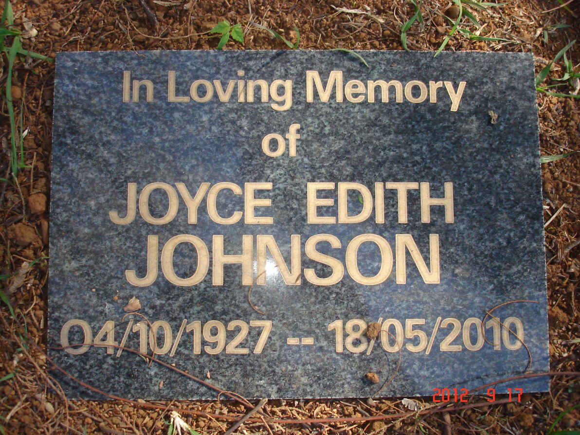JOHNSON Joyce Edith 1927-2010
