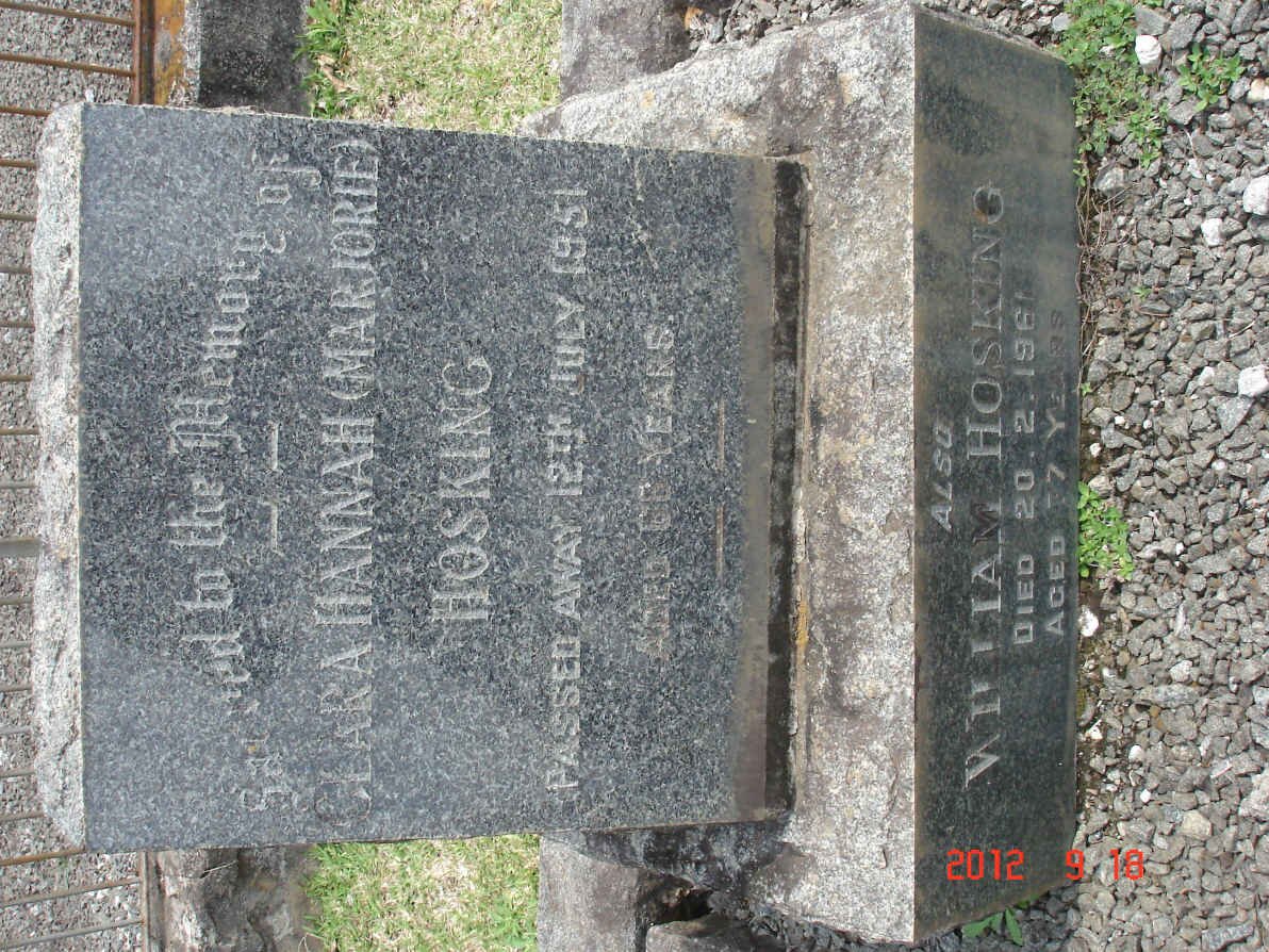 HOSKING William -1961 &amp; Clara Hannah -1951
