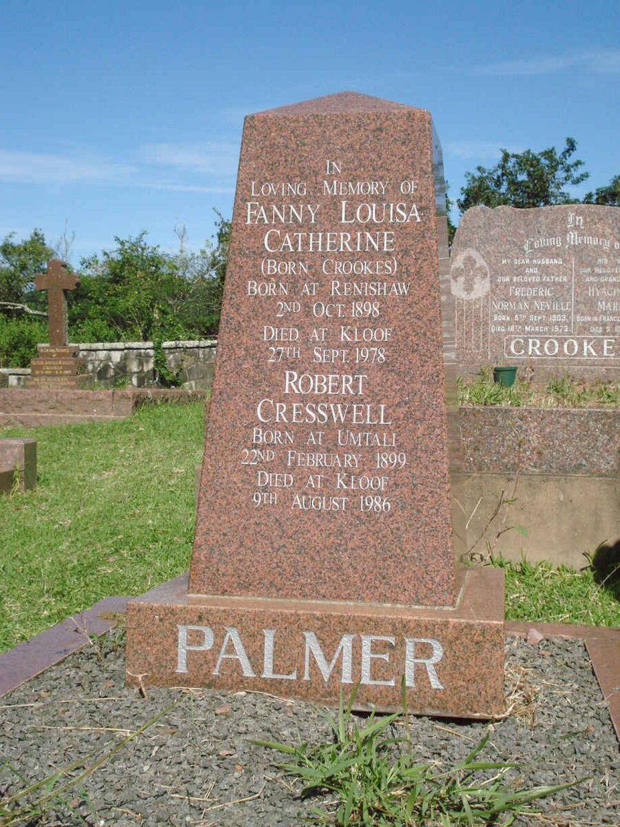 PALMER Robert Cresswell 1899-1986 &amp; Fanny Louisa Catherine CROOKES 1898-1978