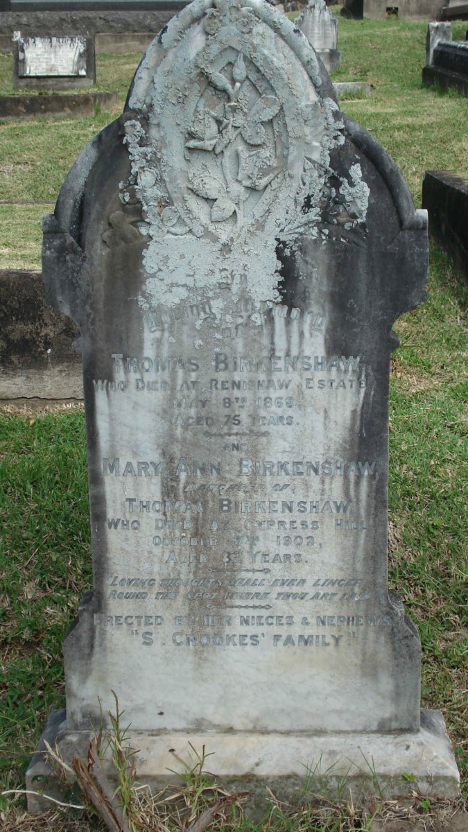 BIRKENSHAW Thomas -1868 :: BIRKENSHAW Mary Ann -1902