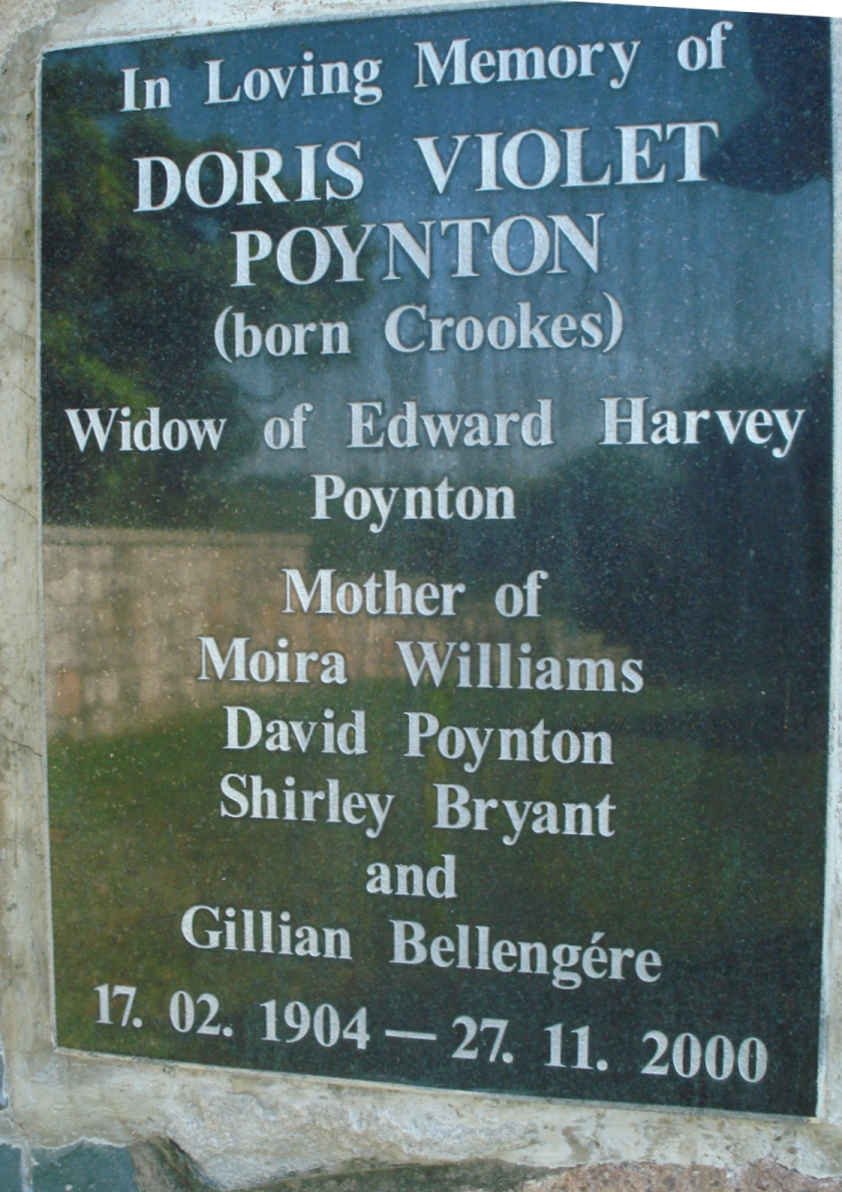 POYNTON Doris Violet nee CROOKES 1904-2000