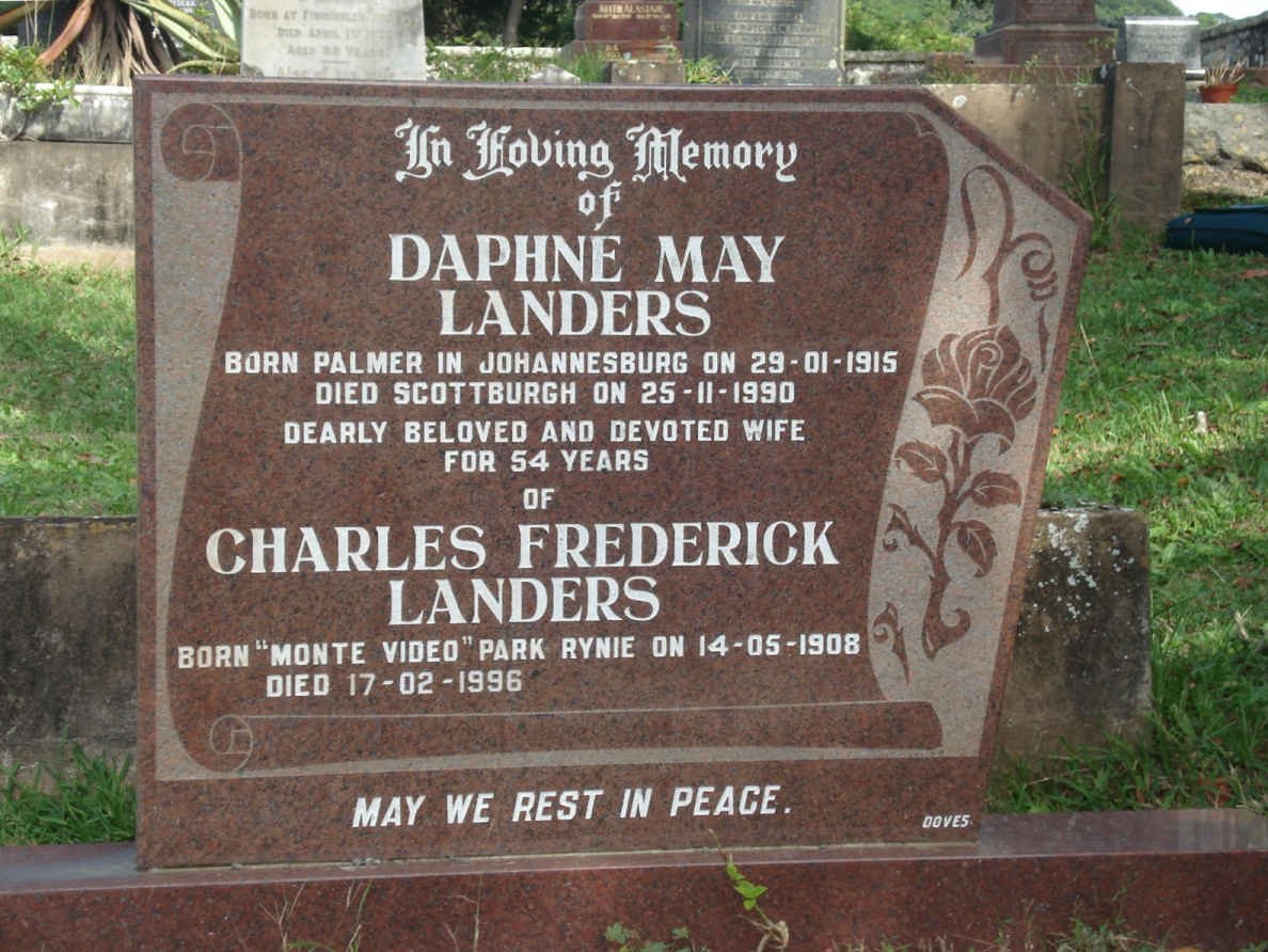 LANDERS Charles Frederick 1908-1996 &amp; Daphne May 1915-1990