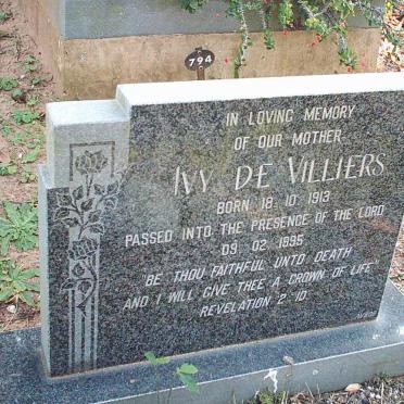 VILLIERS Ivy, de 1913-1995